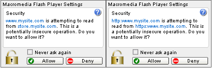 Macromedia Flash Player Settings - Security Warning